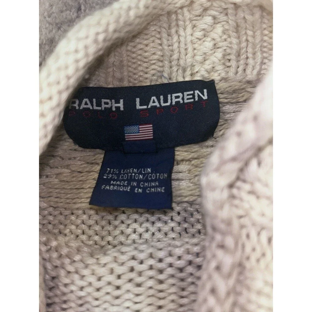 RARE Vtg 90s Ralph Lauren Polo Sport Nordic Aztec American Flag Sweater S